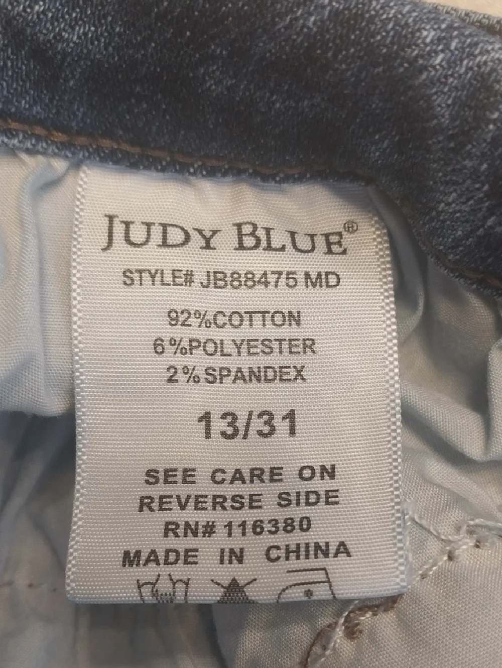 Judy Blue Distressed Crop Wide Leg Frayed Hem Jeans Size 13/31 Blue JB88475